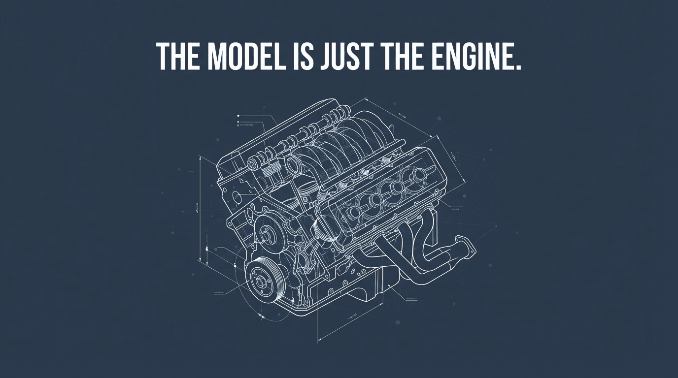 The model is just the engine — a commodity. The real value is what you build around it.