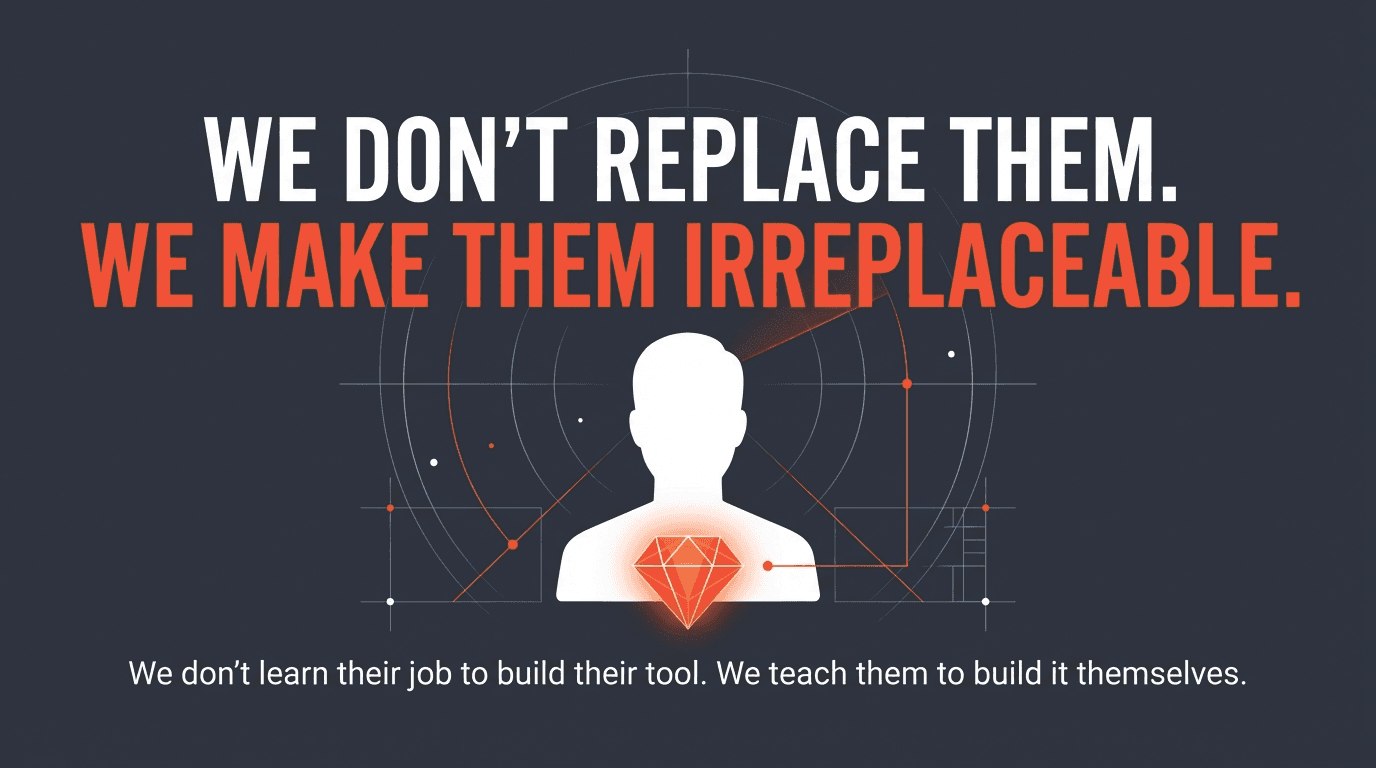 We don't replace them. We make them irreplaceable.
